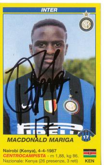 Macdonald Mariga  Inter Mailand  Italien Calciatori 2009/2010  Panini  Sticker original signiert 
