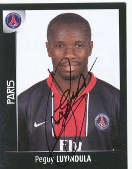 Peguy Luyindula   PSG Paris Saint Germain  2008  Frankreich Panini Sticker original signiert 