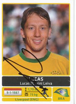 Lucas  Brasilien  Panini  2011 Copa America  Sticker original signiert 