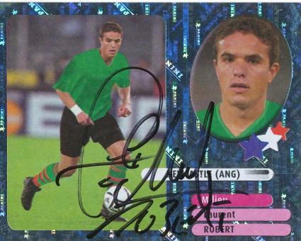 Laurent Robert  Newcastle United  2003  Frankreich Panini Sticker original signiert 