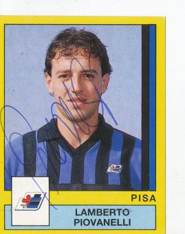 Lamberto Piovanelli  Calcio Pisa 1988/1989  Sticker original signiert 