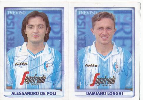 Alessandro de Poli & Damiano Longhi  FC Treviso 1999  Sticker original signiert 