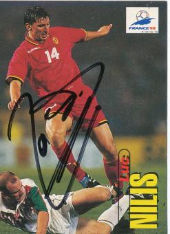 Luc Nilis  Belgien WM 1998 Panini Card original signiert 
