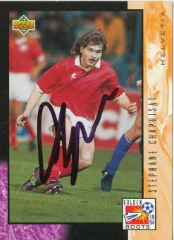 Stephane Chapuisat  Schweiz  WM 1994 Panini Card original signiert 