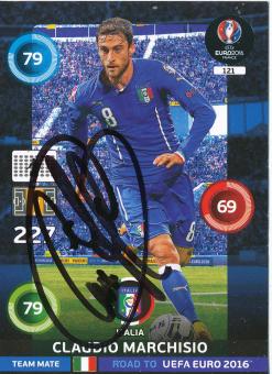 Claudio Marchisio  Italien  Road to EM 2016 Panini Card original signiert 