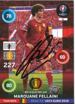 Marouane Fellaini  Belgien  Road to EM 2016 Panini Card original signiert 