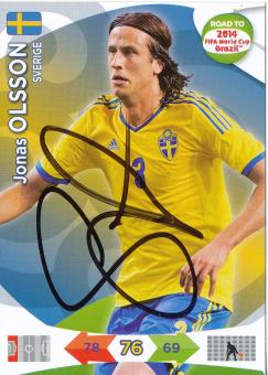 Jonas Olsson  Schweden  Road to  WM 2014 Panini Card original signiert 