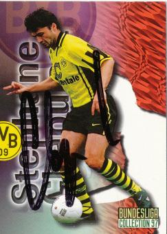 Stephane Chapuisat  Borussia Dortmund  Panini Bundesliga Card original signiert 