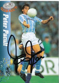 Peter Pacult  1860 München  Panini Bundesliga Card original signiert 