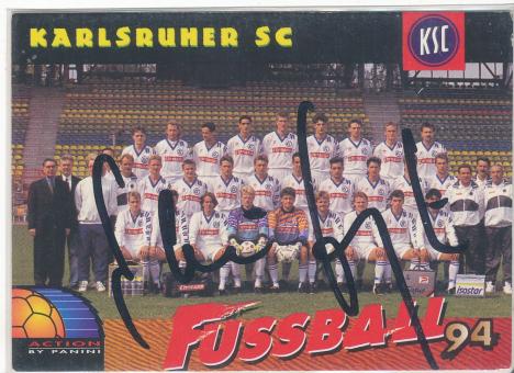 Winfried Schäfer  Karlsruher SC  Panini Bundesliga Card original signiert 