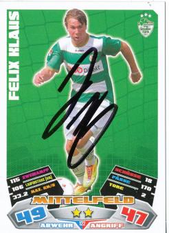 Felix Klaus  SpVgg Greuther Fürth  2012/2013 Match Attax Card orig. signiert 
