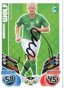 Andreas Wolf  SV Werder Bremen  2011/2012 Match Attax Card orig. signiert 