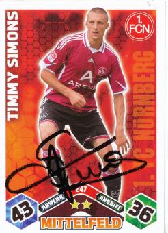 Timmy Simons  FC Nürnberg  2010/2011 Match Attax Card orig. signiert 