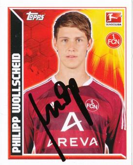 Philipp Wollscheid  FC Nürnberg   2011/2012  Topps  Bundesliga Sticker original signiert 