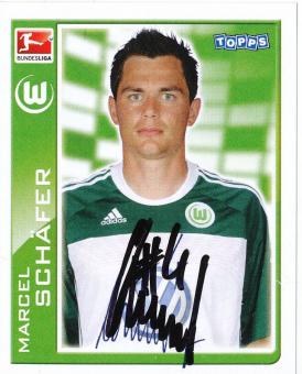 Marcel Schäfer  VFL Wolfsburg   2010/2011  Topps  Bundesliga Sticker original signiert 