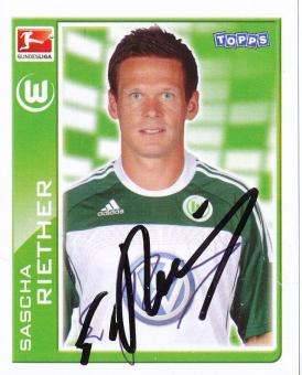 Sascha Riether  VFL Wolfsburg   2010/2011  Topps  Bundesliga Sticker original signiert 