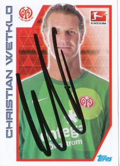 Christian Wetklo  FSV Mainz 05   2012/2013  Topps  Bundesliga Sticker original signiert 