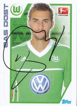 Bas Dost  VFL Wolfsburg   2012/2013  Topps  Bundesliga Sticker original signiert 