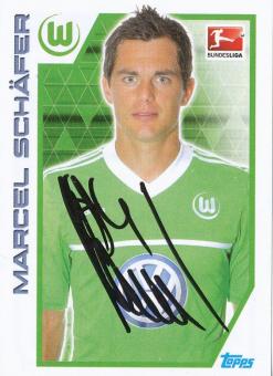 Marcel Schäfer  VFL Wolfsburg   2012/2013  Topps  Bundesliga Sticker original signiert 