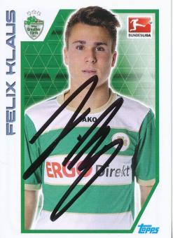 Felix Klaus  SpVgg Greuther Fürth   2012/2013  Topps  Bundesliga Sticker original signiert 