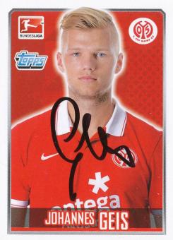Johannes Geis  FSV Mainz 05    2014/2015  Topps  Bundesliga Sticker original signiert 