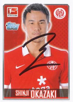 Shinji Okazaki  FSV Mainz 05    2014/2015  Topps  Bundesliga Sticker original signiert 