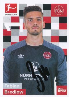 Fabian Bredlow  FC Nürnberg  2018/2019  Topps  Bundesliga Sticker original signiert 