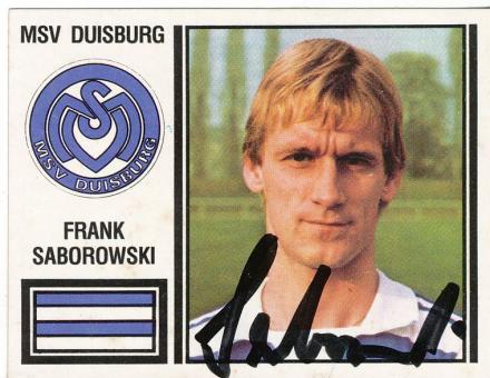 Frank Saborowski  MSV Duisburg  1981  Panini Bundesliga Sticker original signiert 