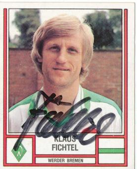 Klaus Fichtel  SV Werder Bremen  1982  Panini Bundesliga Sticker original signiert 