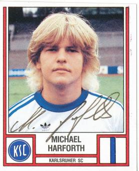 Michael Harforth  Karlsruher SC  1982  Panini Bundesliga Sticker original signiert 