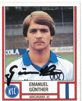 Emanuel Günther  Karlsruher SC  1982  Panini Bundesliga Sticker original signiert 