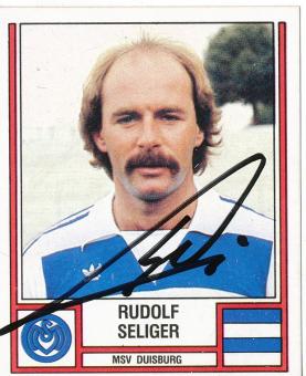 Rudolf Seliger  MSV Duisburg  1982  Panini Bundesliga Sticker original signiert 