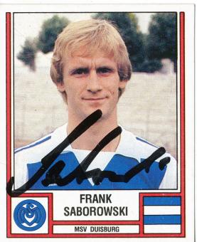 Frank Saborowski  MSV Duisburg  1982  Panini Bundesliga Sticker original signiert 