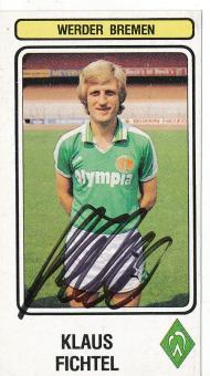 Klaus Fichtel  SV Werder Bremen  1983  Panini Bundesliga Sticker original signiert 