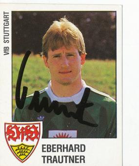 Eberhard Trautner  VFB Stuttgart  1988  Panini Bundesliga Sticker original signiert 