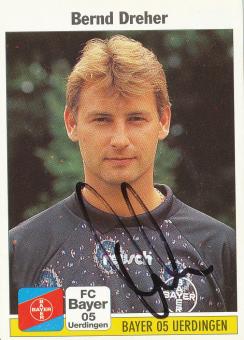 Bernd Dreher  Bayer 05 Uerdingen  1995  Panini Bundesliga Sticker original signiert 