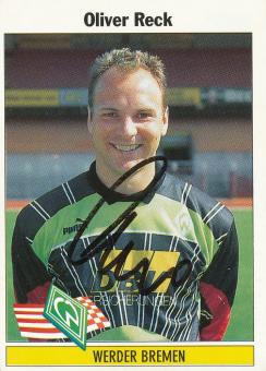 Oliver Reck  SV Werder Bremen  1995  Panini Bundesliga Sticker original signiert 