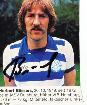 Herbert Büssers  MSV Duisburg  Sammelbild original signiert 