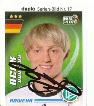Andreas Beck  DFB WM 2010 Duplo Sticker original signiert 