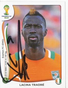 Lacina Traore  Elfenbeinküste  WM 2014 Panini Sticker original signiert 