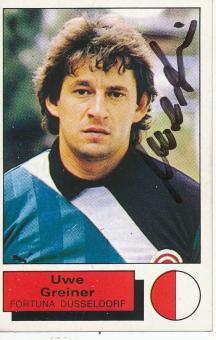 Uwe Greiner  Fortuna Düsseldorf  1986  Panini Bundesliga Sticker original signiert 