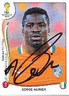 Serge Aurier  Elfenbeinküste  Panini  WM 2014  Sticker original signiert 