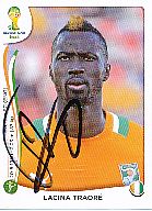 Lacina Traore  Elfenbeinküste  Panini  WM 2014  Sticker original signiert 