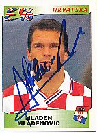 Mladen Mladenovic  Kroatien  Panini  EM 1996  Sticker original signiert 