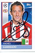 Andres Guadrado   PSV Eindhoven  Champions League Topps Sticker orig. signiert 