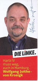 Wolfgang Joithe von Krosigk  Die Linke  Politik  Autogramm Infoheft original signiert 