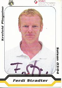 Ferdi Stradter  Krefeld Pinguine  2003/2004  Eishockey Card original signiert 