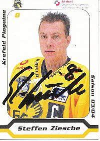 Steffen Ziesche  Krefeld Pinguine  2003/2004  Eishockey Card original signiert 