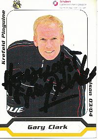 Gary Clark  Krefeld Pinguine  2003/2004  Eishockey Card original signiert 