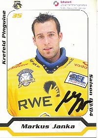 Markus Janka  Krefeld Pinguine  2003/2004  Eishockey Card original signiert 